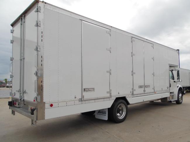 2024 Freightliner M2 - standard cab<br>
Late summer 2023 availability<br>
260HP Cummins<BR>
Allison automatic transmission<BR>Air ride and Air brakes<BR>26' Kentucky body<BR>2 curbside and 1 roadside doors<br>Melcher 1230 walkboard<BR>Transluscent fiberglass roof with liner<BR>Mirror finished stainless steel overlays <br>16" side post spacing with white vinyl lining<br>Polished aluminum wheels<br>Full spray on undercoating<br>